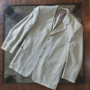Vtg Guy Laroche "Charles" natural tone wool-linen blend sport coat